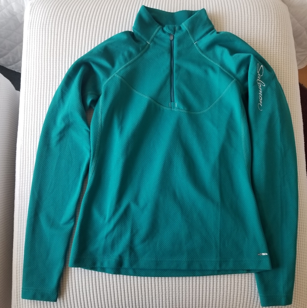 Salomon Teal Green Half Zip Track Jacket